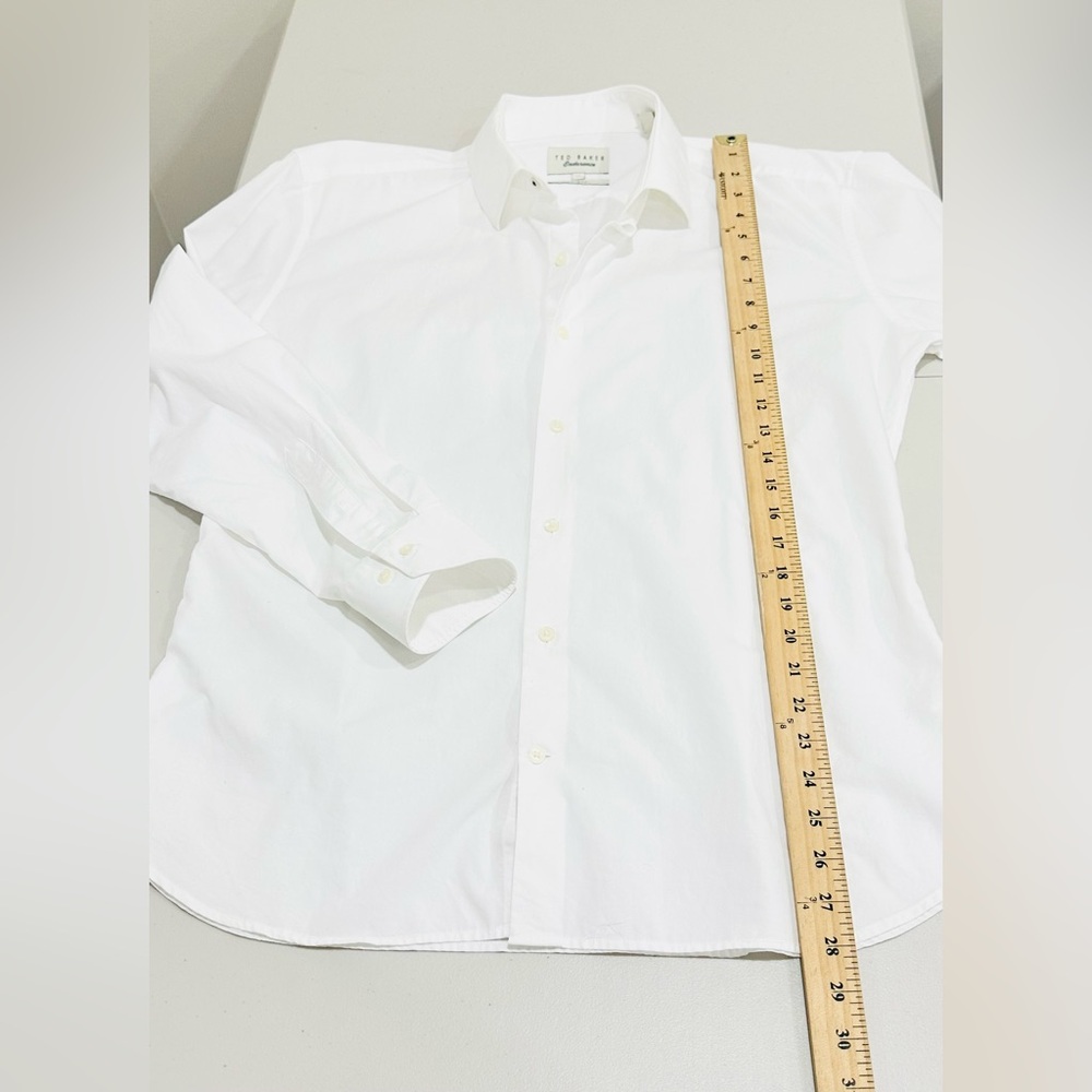 Ted Baker Endurance White Dress‎ Shirt Men’s Size 17 Slim Fit Long Sleeve - Picture 5 of 6